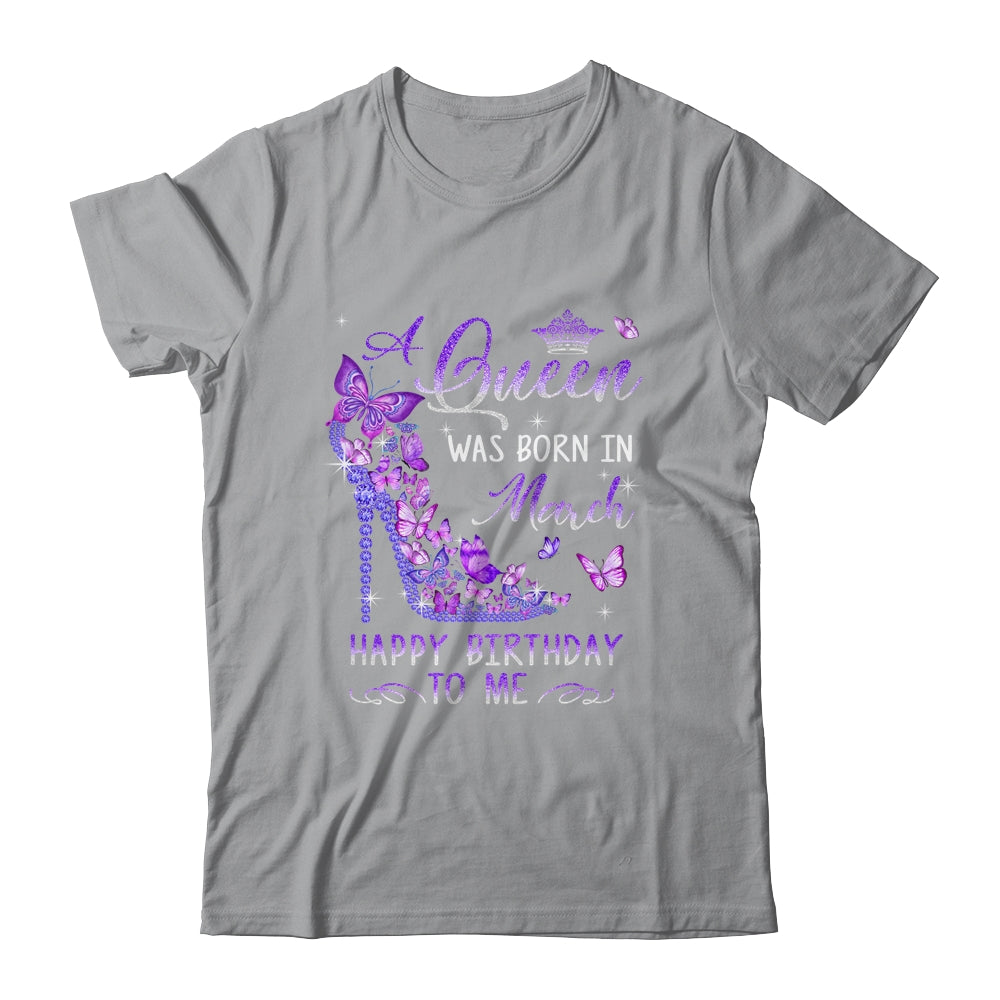 A Queen Was Born In March Cute Birthday Girls Women Shirt & Tank Top | teecentury