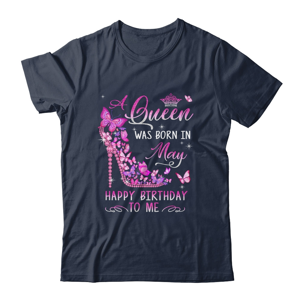 A Queen Was Born In May Happy Birthday To Me Pink Shirt & Tank Top | teecentury