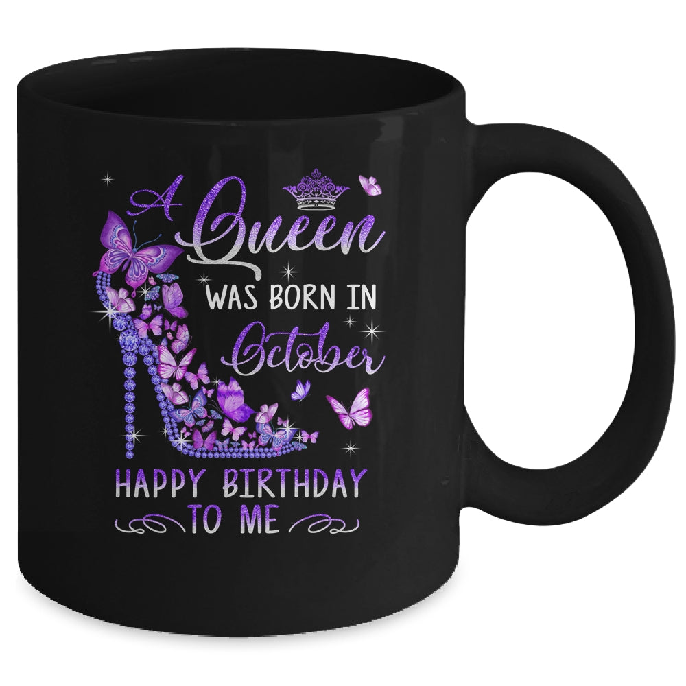 A Queen Was Born In October Cute Birthday Girls Women Mug | teecentury