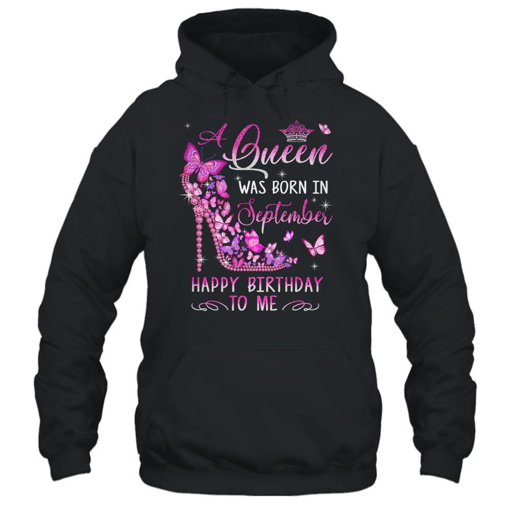 A Queen Was Born In September Happy Birthday To Me Pink Shirt & Tank Top | teecentury
