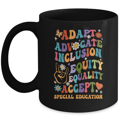 Accept Adapt Advocate Inclusion Equity Equality Teacher Mug | teecentury
