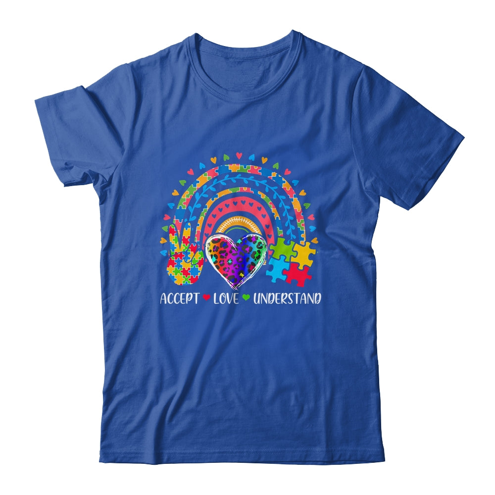 Accept Love Understand Autism Awareness Support Rainbow Shirt & Hoodie | teecentury