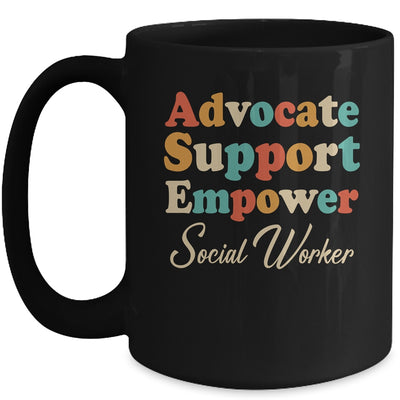 Advocate Support Empower Groovy Social Worker Graduation Mug | teecentury