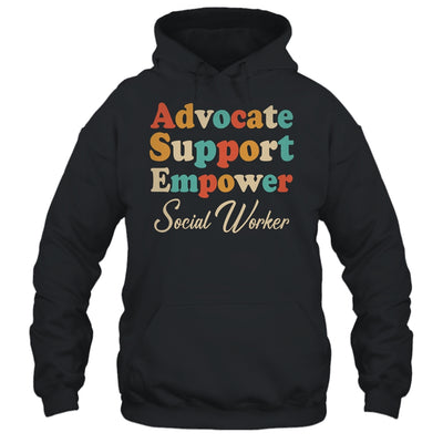 Advocate Support Empower Groovy Social Worker Graduation Shirt & Hoodie | teecentury