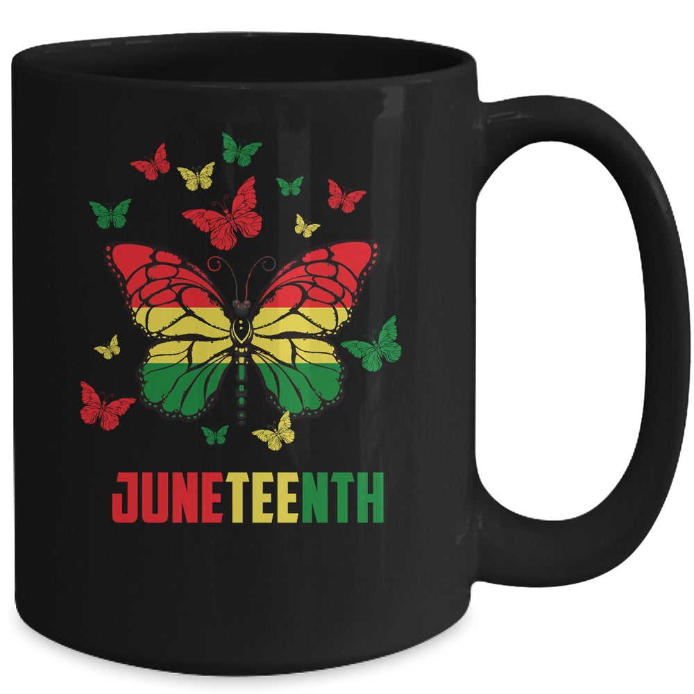 African American Freedom Black Pride Juneteenth Butterfly Mug | teecentury