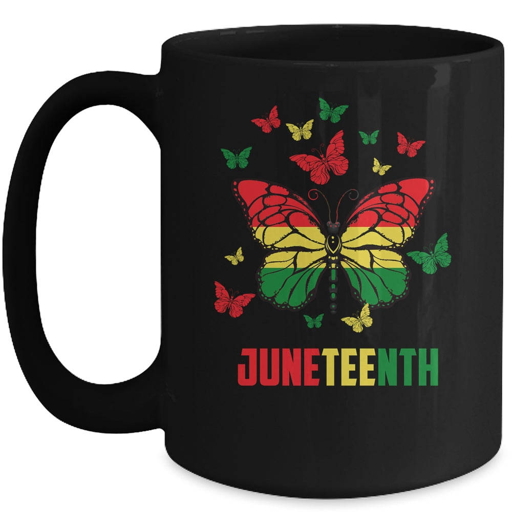 African American Freedom Black Pride Juneteenth Butterfly Mug | teecentury