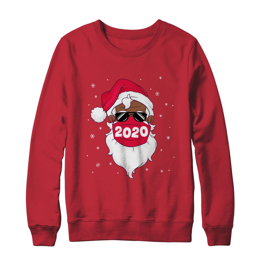 African American Santa Black Christmas Santa Wearing Mask T-Shirt & Sweatshirt | Teecentury.com