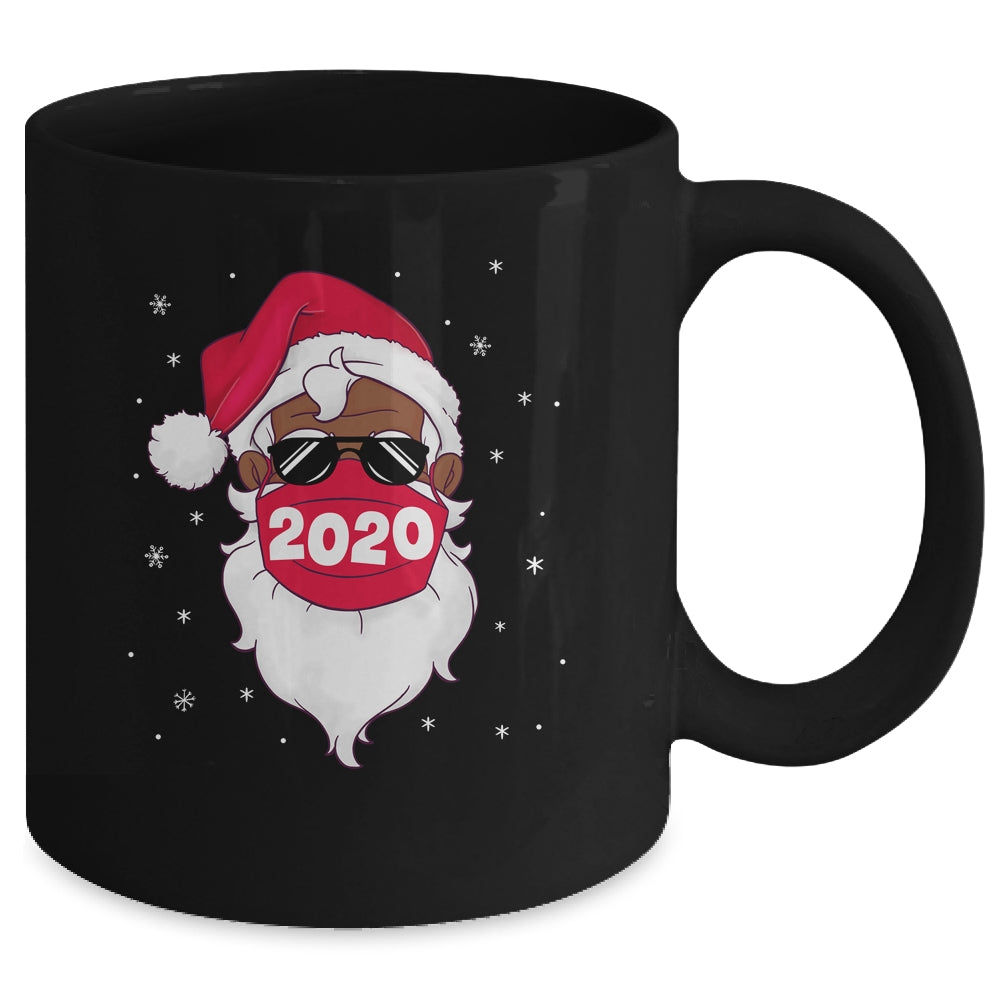 African American Santa Black Christmas Santa Wearing Mask Mug Coffee Mug | Teecentury.com