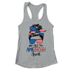 All American Aunt Happy 4th July Day Messy Hair T-Shirt & Tank Top | Teecentury.com