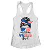 All American Aunt Happy 4th July Day Messy Hair T-Shirt & Tank Top | Teecentury.com