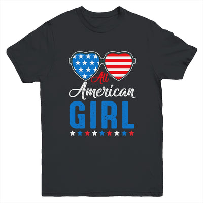 All American Girl 4th Of July Girls Kids Teens Sunglasses Youth Youth Shirt | Teecentury.com