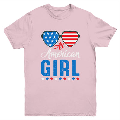 All American Girl 4th Of July Girls Kids Teens Sunglasses Youth Youth Shirt | Teecentury.com