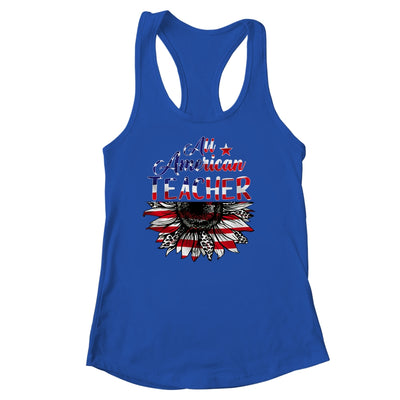 All American Teacher Sunflower American Flag 4th Of July Shirt & Tank Top | teecentury