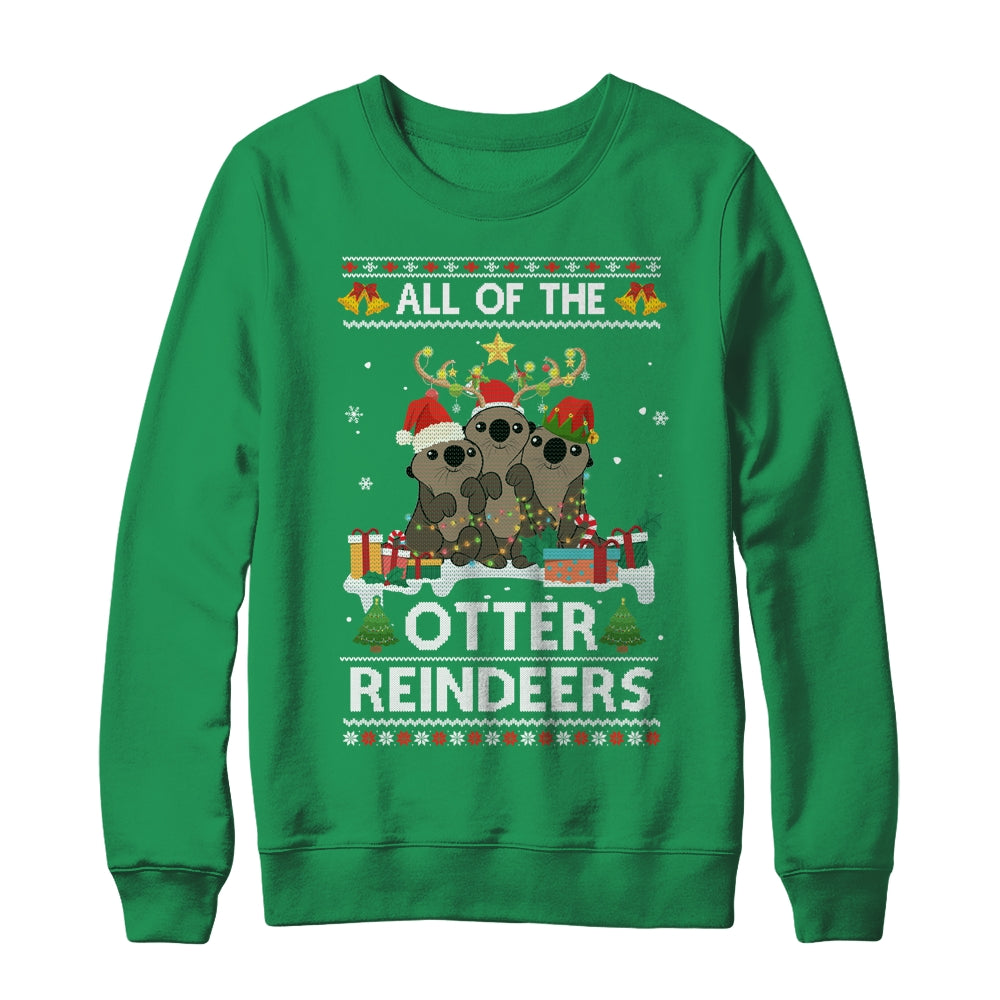 All Of The Otter Reindeer Ugly Christmas Sweater Gift T-Shirt & Sweatshirt | Teecentury.com