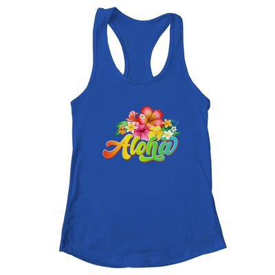 Aloha Flowers Hawaiian Funny Hawaii Beach Luau Party Shirt & Tank Top | teecentury