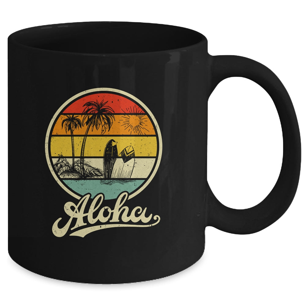 Aloha Hawaii Hawaiian For Boys Girls Palm Tree Surf Mug | teecentury
