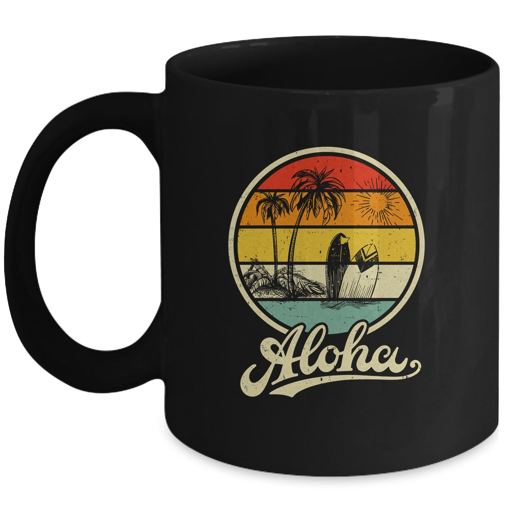 Aloha Hawaii Hawaiian For Boys Girls Palm Tree Surf Mug | teecentury
