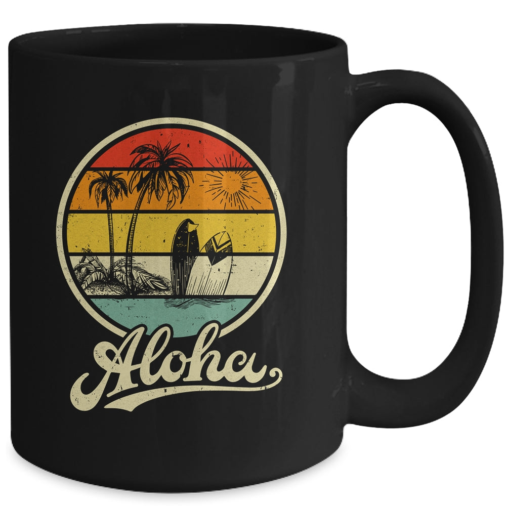 Aloha Hawaii Hawaiian For Boys Girls Palm Tree Surf Mug | teecentury