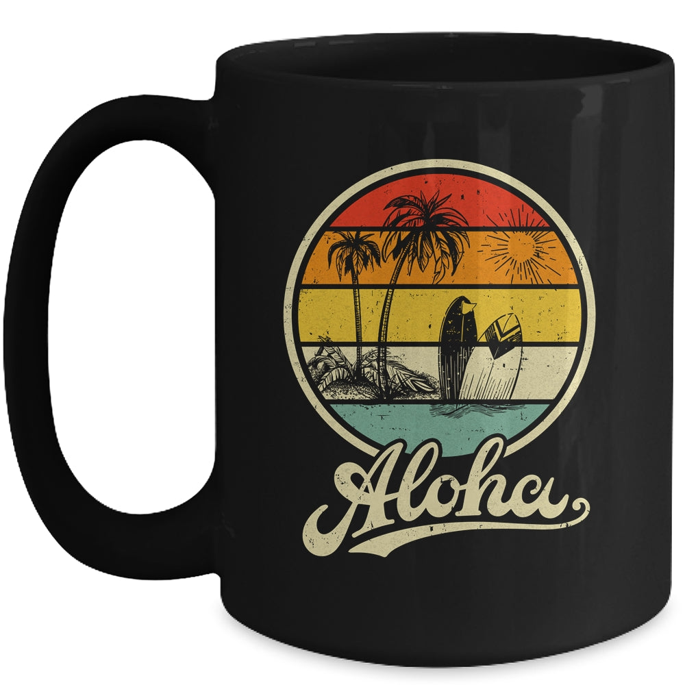 Aloha Hawaii Hawaiian For Boys Girls Palm Tree Surf Mug | teecentury
