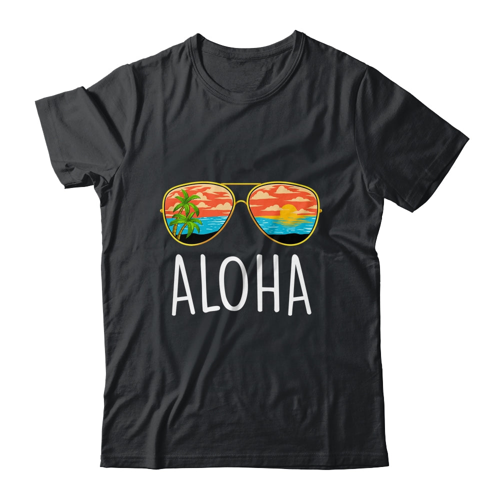 Aloha Hawaii Hawaiian Island Sunglasses Palm Trees Beach Shirt & Tank Top | teecentury