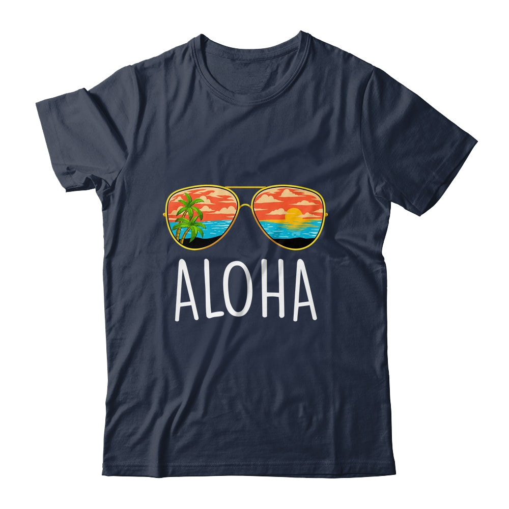Aloha Hawaii Hawaiian Island Sunglasses Palm Trees Beach Shirt & Tank Top | teecentury