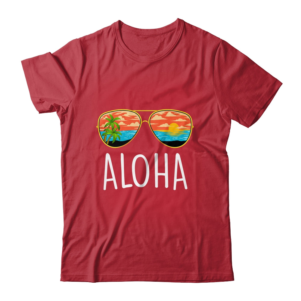 Aloha Hawaii Hawaiian Island Sunglasses Palm Trees Beach Shirt & Tank Top | teecentury