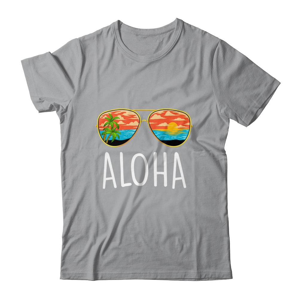Aloha Hawaii Hawaiian Island Sunglasses Palm Trees Beach Shirt & Tank Top | teecentury