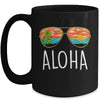 Aloha Hawaii Hawaiian Island Sunglasses Palm Trees Beach Mug | teecentury