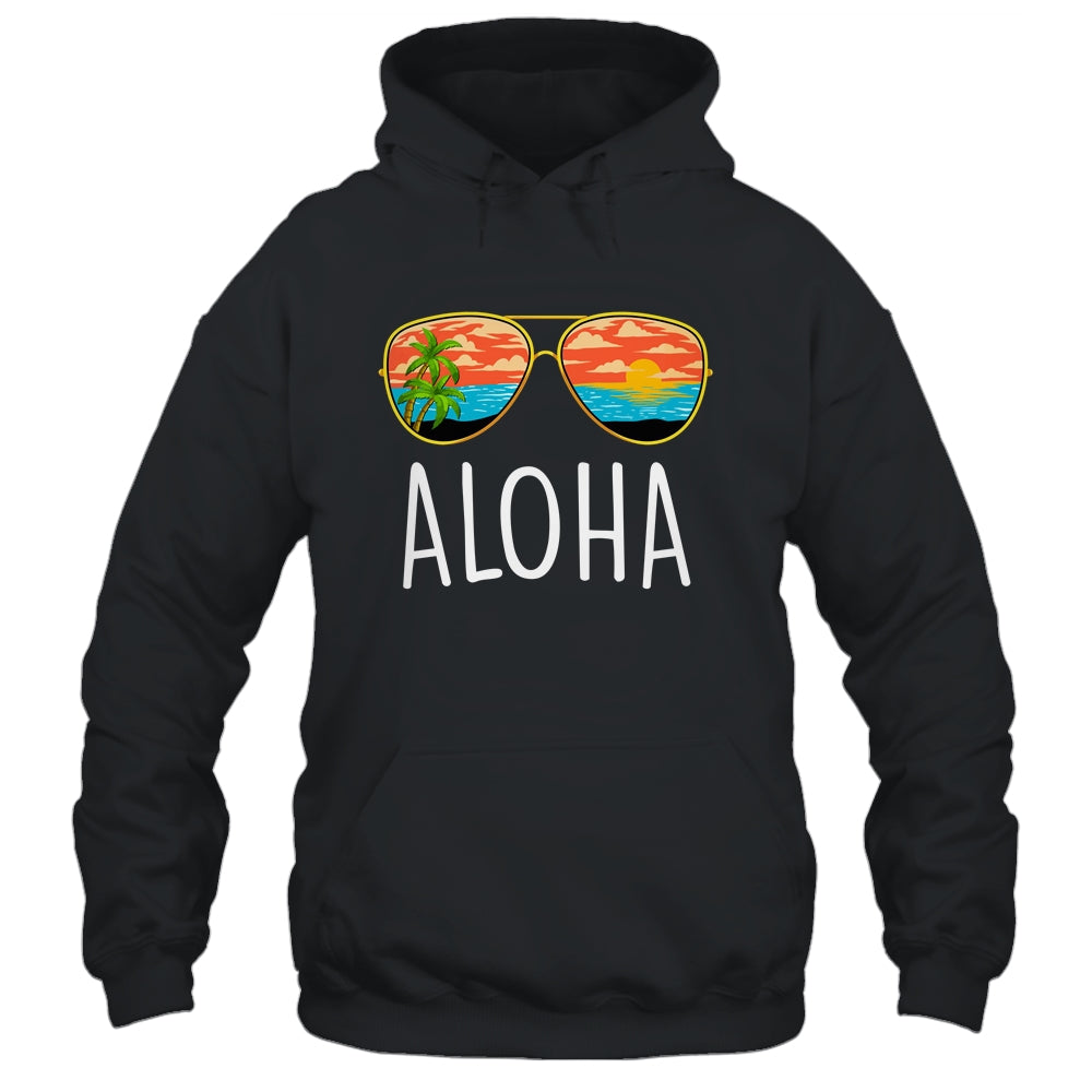 Aloha Hawaii Hawaiian Island Sunglasses Palm Trees Beach Shirt & Tank Top | teecentury
