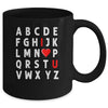 Alphabet Abc I Love You Valentines Day Heart Funny Teacher Mug | teecentury