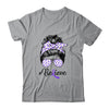 Alzheimer's Awareness Messy Bun Warrior Believe Purple T-Shirt & Tank Top | Teecentury.com