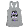 Alzheimer's Awareness Messy Bun Warrior Believe Purple T-Shirt & Tank Top | Teecentury.com