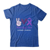 Alzheimer's Awareness Peace Love Cure Leopard T-Shirt & Hoodie | Teecentury.com