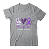 Alzheimer's Awareness Peace Love Cure Leopard T-Shirt & Hoodie | Teecentury.com