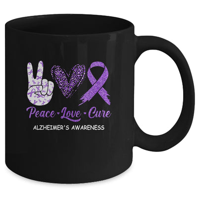 Alzheimer's Awareness Peace Love Cure Leopard Mug Coffee Mug | Teecentury.com