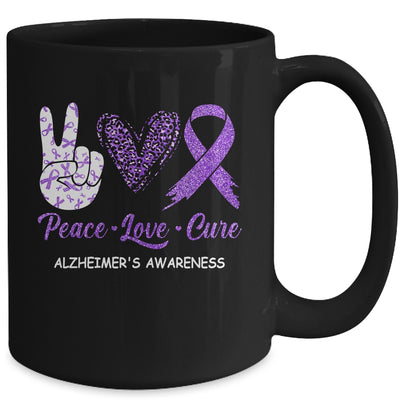 Alzheimer's Awareness Peace Love Cure Leopard Mug Coffee Mug | Teecentury.com