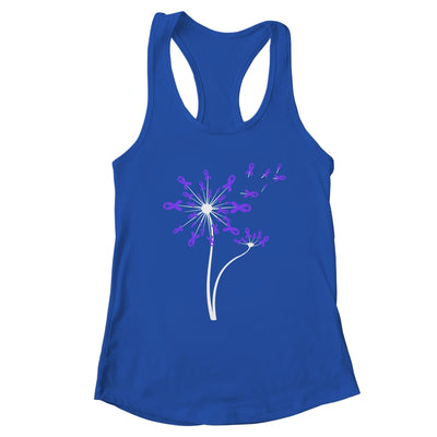 Alzheimer's Lupus Epilepsy Awareness Dandelion Purple Ribbon T-Shirt & Tank Top | Teecentury.com