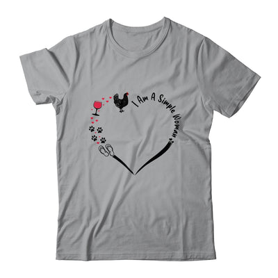 Am A Simple Woman Chicken Wine Dogs Cats Flip Flop T-Shirt & Tank Top | Teecentury.com