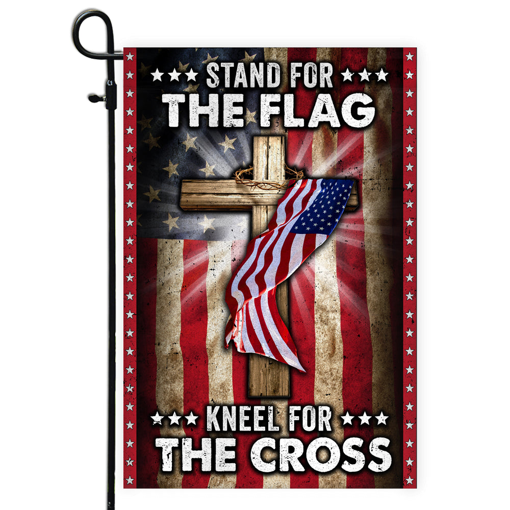 America Stand For The Flag Kneel For The Cross Flag | Teecentury.com