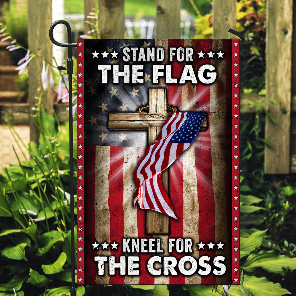 America Stand For The Flag Kneel For The Cross Flag | Teecentury.com