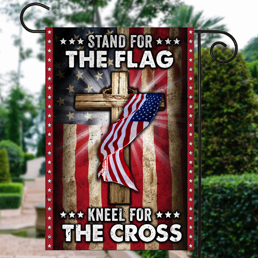 America Stand For The Flag Kneel For The Cross Flag | Teecentury.com