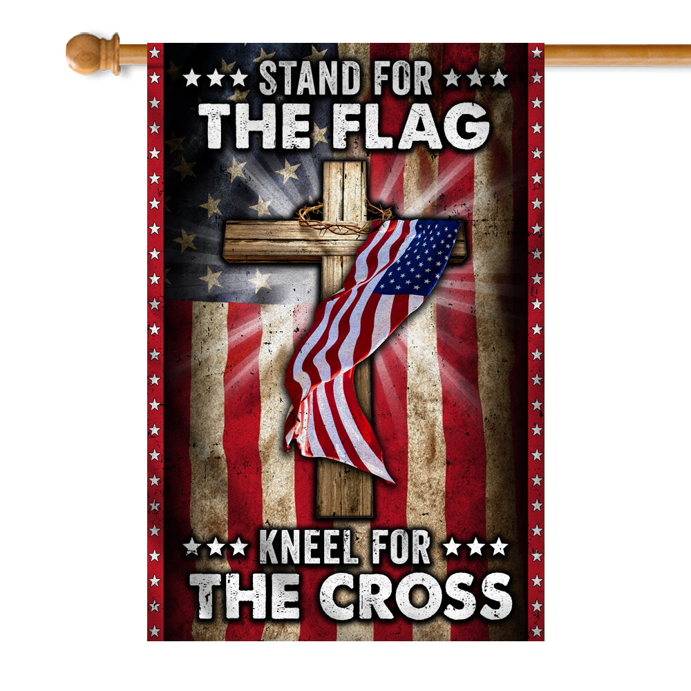 America Stand For The Flag Kneel For The Cross Flag | Teecentury.com