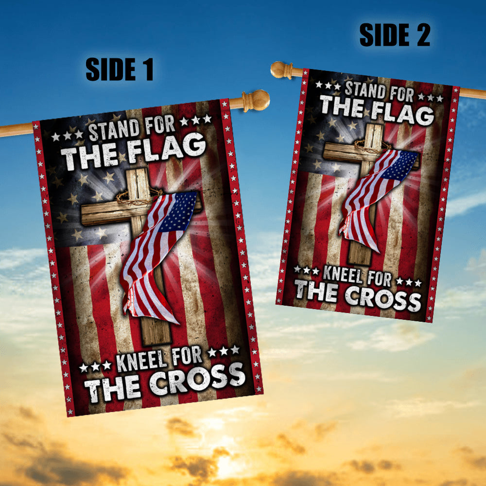 America Stand For The Flag Kneel For The Cross Flag | Teecentury.com