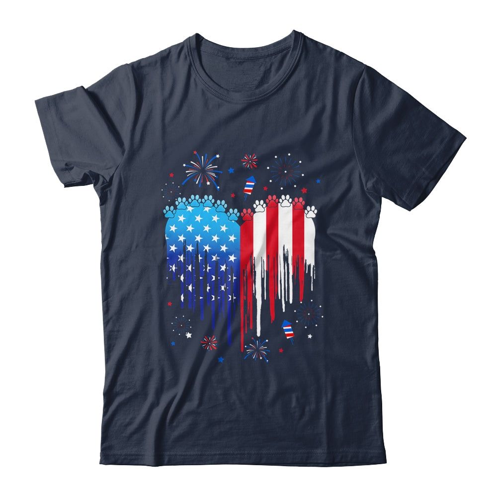 American Dog Cat USA Flag Distressed 4th Of July Shirt & Tank Top | teecentury