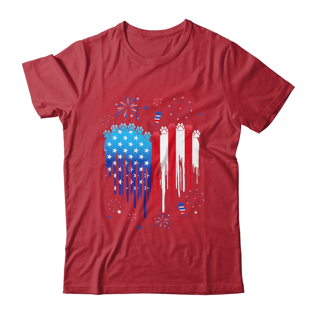 American Dog Cat USA Flag Distressed 4th Of July Shirt & Tank Top | teecentury