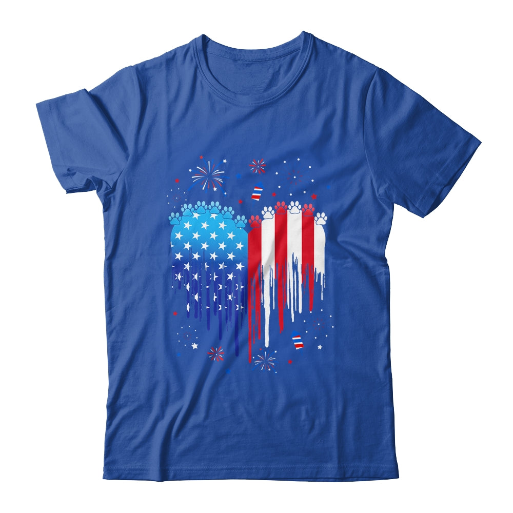 American Dog Cat USA Flag Distressed 4th Of July Shirt & Tank Top | teecentury