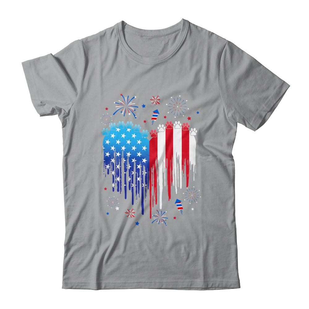 American Dog Cat USA Flag Distressed 4th Of July Shirt & Tank Top | teecentury