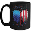 American Dog Cat USA Flag Distressed 4th Of July Mug | teecentury
