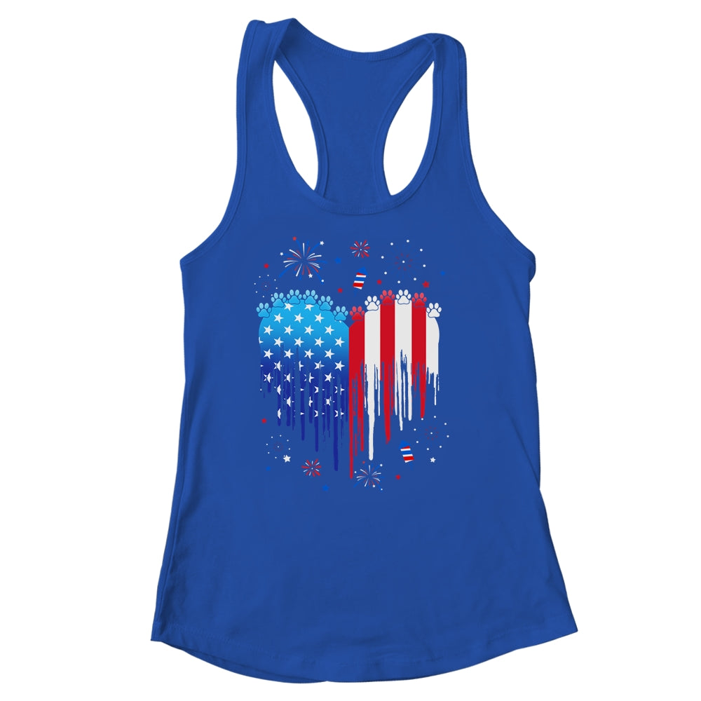 American Dog Cat USA Flag Distressed 4th Of July Shirt & Tank Top | teecentury
