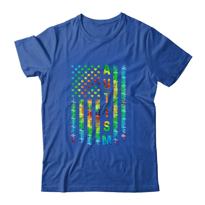 American Flag Autism Awareness Teacher Mom Support T-Shirt & Hoodie | Teecentury.com